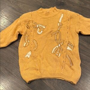 Maurada Women's Mustard Tshirt Sweater with Embellishments size medium 4:27